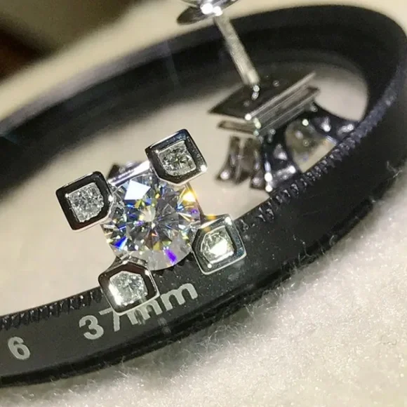 Simulated Diamond Multi Gemstone Stud Earrings - Picture 3 of 6